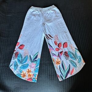 Wide leg linen pants